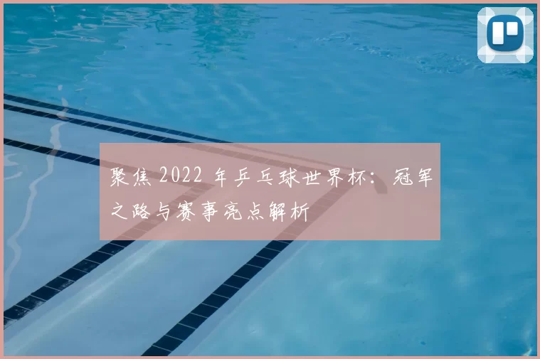 聚焦 2022 年乒乓球世界杯：冠军之路与赛事亮点解析