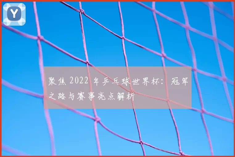 聚焦 2022 年乒乓球世界杯：冠军之路与赛事亮点解析